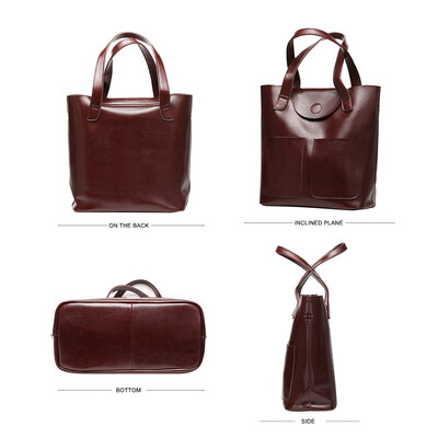 

Tailored Genuine leather lady bags occident fashion Wax cow leather single shoulder bag