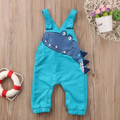 

New Hot Fashion Kids Baby Boys Girls Casual Dinosaur Sleeveless Jumpsuit