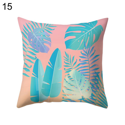 

Leaf Printed Square Cushion Cover Throw Pillow Case Car Home Sofa Decoration