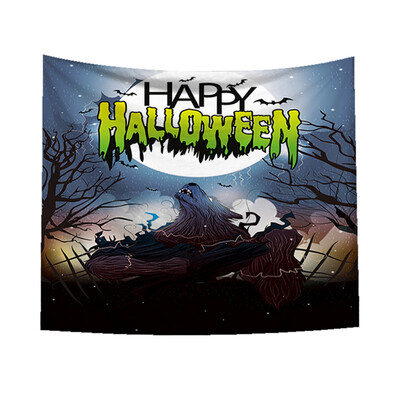 

Toponeto Sugar Skull Tapestry Halloween Trick Treat Horror Ghost Wall Hanging Home Decor