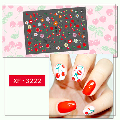 

Toponeto Fresh Style Print 3D Nail Art Stickers Manicure Adhesive Transfer Decals Descrip
