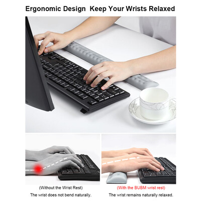

BUBM Wrist Rest Pad Memory Foam Ergonomic Mouse Pad Comfortable Cloth Non-slip Texture Wrist Rest Support Mat for Office Gaming PC