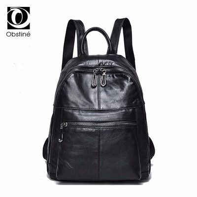 

Real Leather Backpack Women Soft Genuine Cowhide Backpacks for Girls Black Luxury Bagpack Woman Casual Ladies Daypack Back Pack