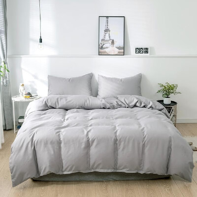 

Modern Simple Style Faddish Solid Color Sanding Two-Piece Suit Quilt Cover Pillowcase Beddings AU-Single Model Black