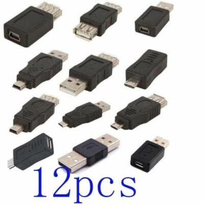 

12Pcs OTG USB20 Male to Female Micro USB Mini Changer Adapter Convertor Data