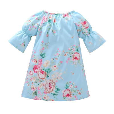 

Summer Girls Dress Kids Half Sleeve Colorful Arrows Casual Daily Clothing