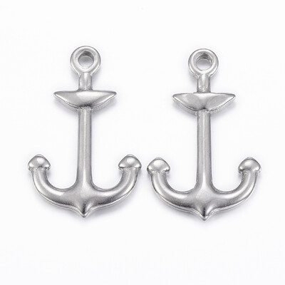 

304 Stainless Steel Pendants Anchor Stainless Steel Color 26x165x25mm Hole 2mm