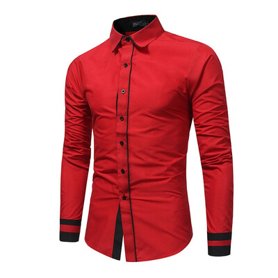 

Tailored Mens Casual Button Turn-Down Collar Slim Fit Long Sleeve Top Shirt Blouse