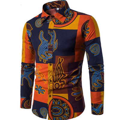 

Long Sleeves Printed Floral Beach Night Clubs Shirts