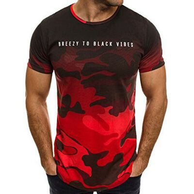 

Men Camo Short Sleeve Slim Fitness Muscle Tee Shirt Casual T-shirt Tops Blouse