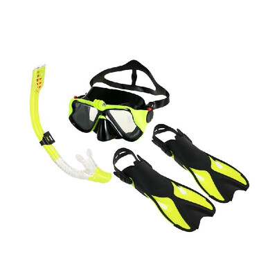 

Snorkeling Combo Set Anti-fog Goggles Mask Snorkel Tube Fins with Gear Bag for Men Women Swimming Scuba Diving Travel