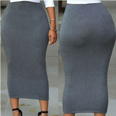 

Muslim Thick Skirt Bodycon Slim High Waist Stretch Long Maxi Women Pencil Skirt
