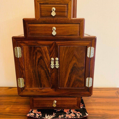 

Qisimu Dressing box jewelry box rosewood suzu crafts 5724