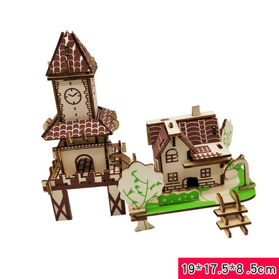 

Tailored 3D Wooden Puzzle DIY Building Model Dollhouse Style House Jigsaw Puzzle Kid Toys