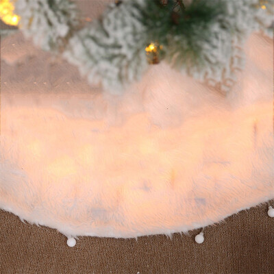 

Siaonvr Christmas Decoration Plush Tree Skirt Pure White Long Hair Christmas Tree Skirt