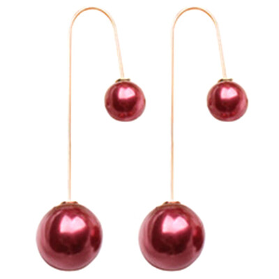 

2 Pairs Fashion Women&39s Double Sided U-Shaped Pearl Ball Drop Dangle Earrings Wedding Party Jewelry