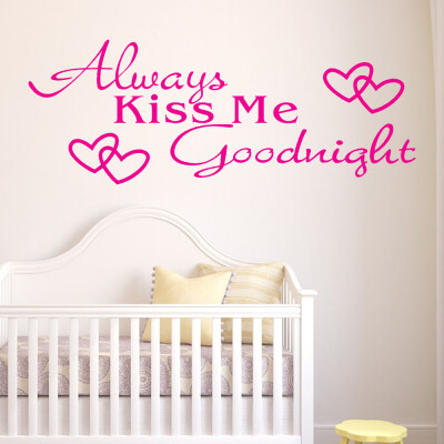 

〖Follure〗Always Kiss Me Goodnight Home Decor Wall Sticker Decal Bedroom Vinyl Art Mural