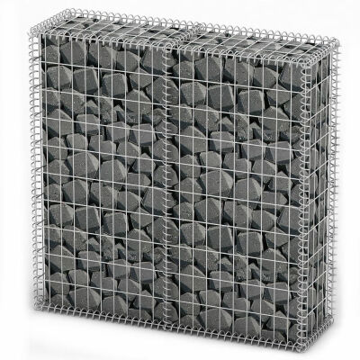 

Gabion Basket with Lids Galvanized Wire 394"x394"x118"