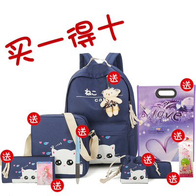 

Oxford Shoulder Bag Girl 2018 Korean version of 100 sets of simple schoolbag for primary&secondary school girls campus Backpac
