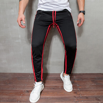 

Gobestart Mens Long Casual Sport Pants Slim Fit Plaid Trousers Running Joggers Sweatpants