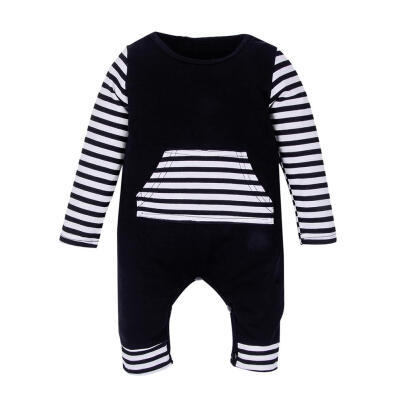 

Newborn Baby Boys Striped Long Sleeve Clothes Romper Jumpsuit Outfits