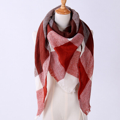 

Gobestart Women Shawl Cashmere Autumn Plaid Wool Scarves Scarf