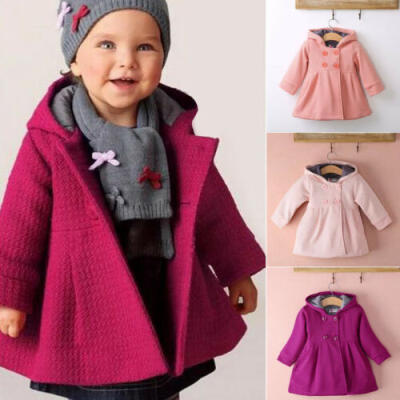 

Autumn Baby Toddler Girls Trench Coat Kids Wind Jacket Hooded Outwear Clothes