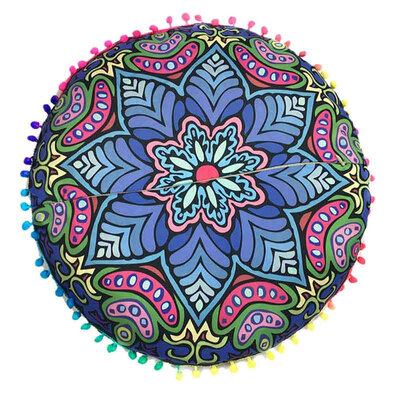 

Kozart 43 43 CM Round Indian Mandala Floor Round Bohemian Pillows Case Color Pillow Cover Textile Pillow Slip