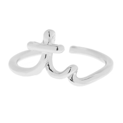 

Silver A-Z 26 Letters Initial Name Rings Women Men Weeding Couple Jewelry