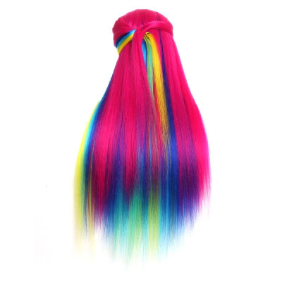 

High-temperature Synthetic Fiber Synthetic Multicolor Gradient Hair Training Models Long Hair 6 Types Optional