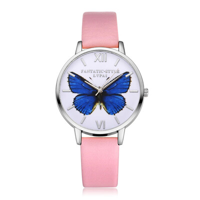 

LVPAI New Silver Butterfly Women Watches Brand Luxury Rose Gold Round Fashion Popular Wristwatch Female Quartz Watch Women 533