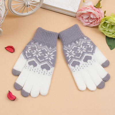 

Cute Lovely Unisex Women Men Touch Screen Wool Winter Cartoon Print Cotton Casual Gloves Warm Smartphone Mobile Phone 4 Style