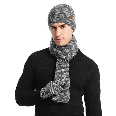 

Tailored Unisex Knitted Scarf Beanie Hat&Gloves Set Stretch Hat Scarf&Mitten Set