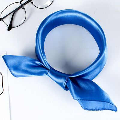 

New solid color silk scarf square female autumn&winter professional wear dance decoration gift wholesale satin small scarf