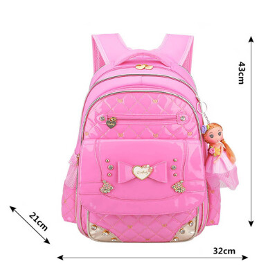 

Kids Waterproof Backpack Cute Princess Girl Backpack Children Primary Student School Bag Handbag With 1Pc Keychain