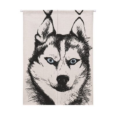 

Cartoon Animal Printed Cotton And Linen Japanese Style Doorway Curtain Hanging Tapestry For Home Decoration