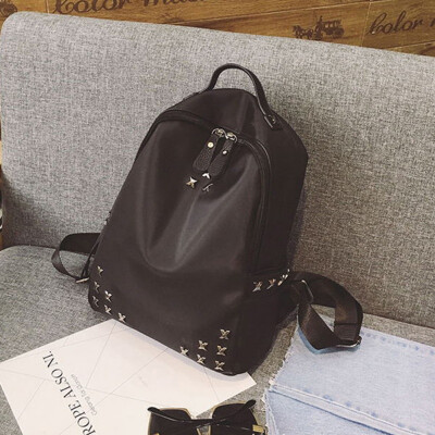 

2019 Fashion Backpack Women Casual Girls Leisure Backpack Korean Style Ladies Rivet Casual Travel Bags for Teenage Black