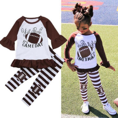 

Toddler Kids Baby Girls Outfits Clothes Rugby T-shirt Tops DressPants 2PCS Set