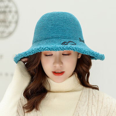 

New autumn&winter all-in-the-ground womens fishermans hat&corduroy edge-line foldable knitted Korean-style pot cap