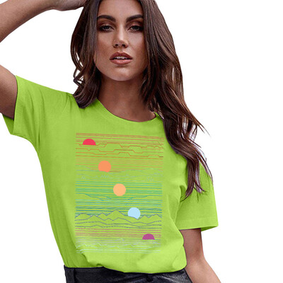 

Starmoon Women Girls Plus Size Print Shirt Short Sleeve T Shirt Blouse Tops