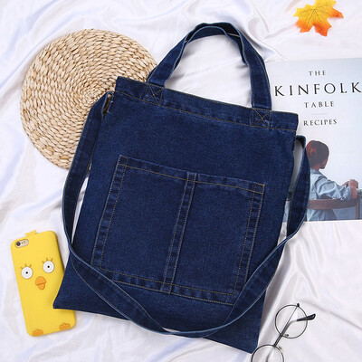 

Tailored Women Retro Printing Large Capacity Bag Denim Shoulder Bags Simple Handle Bags