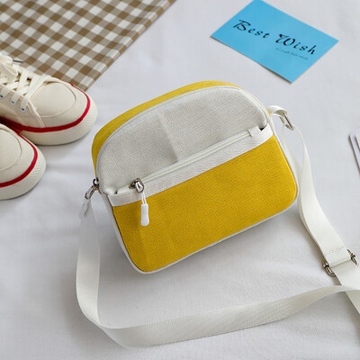 

Tailored Women Contrast Color Cute Student Canvas Bag Versatile Shoulder Messenger Bag