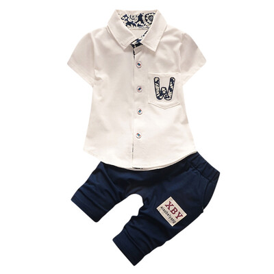 

Infant Baby Boys Girls Letter Pocket T-Shirt Tops Pants 2Pcs Set Outfits Clothes