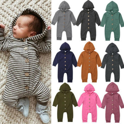 

USA Baby Kids Boys Girls Infant Hooded Romper Jumpsuit Bodysuit Clothes Outfits