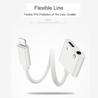

2 in 1 Lightning Adapter for IPhone 7 for Dual Audio Converter for IPhone Charger Splitter Headphone Adapter