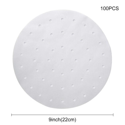 

100 PCS High Quality Perforated Parchment Steam Paper Non-stick Steamer Mat Double-sided Silicone Paper kitchen tools 22CM