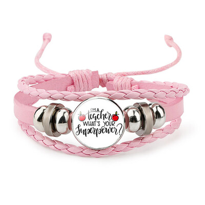 

Teach Teacher Multilayer Woven Bracelets Bangles For Men Women Fashion Jewelry Gifts