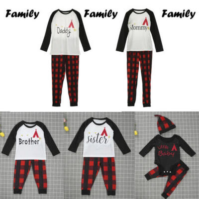 

Family Pajama Set Plaid Sleepwear Men Women Checks Nightwear Girl Boys Pajama
