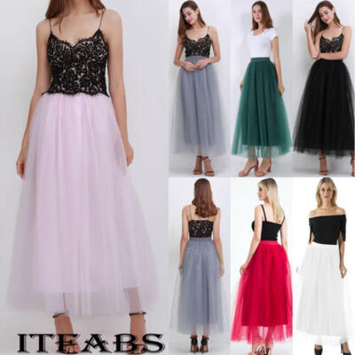 

New Women Layers Tulle Skirt Long Dress Princess Girls Ballet Tutu Dance Skirt