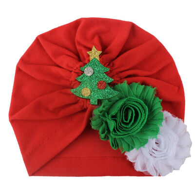 

Xmas Headwear Caps Baby Kids Flower Bonding Cartoon Christmas Tree Gift Hats